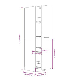 Armoire apothicaire Chêne fumé 30x42,5x150 cm Bois d'ingénierie