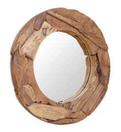 Miroir décoratif Teck 80 cm Rond