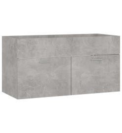 Ensemble de meubles de salle de bain 2 pcs Gris béton Aggloméré