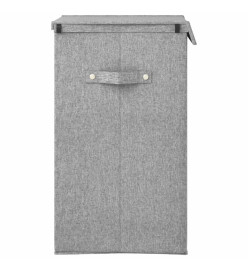 Panier à linge pliable Gris 51x34,5x59 cm Tissu en faux lin