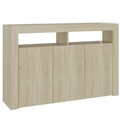 Buffet avec lumières LED chêne sonoma 115,5x30x75 cm