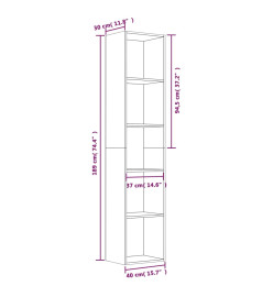 Bibliothèque Chêne marron 40x30x189 cm Bois d'ingénierie