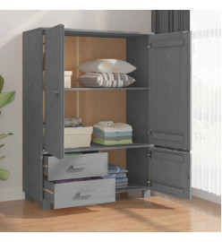 Garde-robe HAMAR Gris foncé 99x45x137 cm Bois massif de pin