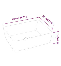 Lavabo blanc 48x37x13 cm céramique rectangle