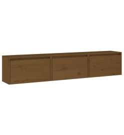 Meubles TV 3 pcs Marron miel Bois massif de pin