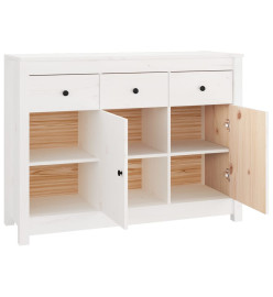 Buffet Blanc 100x35x74 cm Bois massif de pin