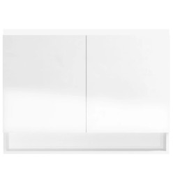 Armoire à miroir de salle de bain 80x15x60cm MDF Blanc brillant