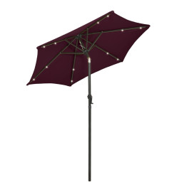 Parasol avec lumières LED Rouge bordeaux 200x211 cm Aluminium