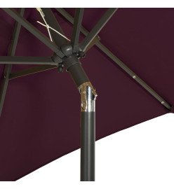 Parasol avec lumières LED Rouge bordeaux 200x211 cm Aluminium