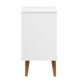 Table de chevet MOLDE Blanc 40x35x65 cm Bois de pin massif