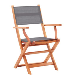Chaises pliables de jardin 6 pcs Gris Eucalyptus et textilène