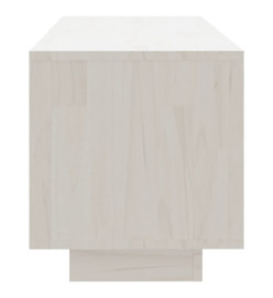 Meuble TV Blanc 110x30x33,5 cm Bois de pin massif