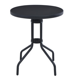 Table de jardin Noir 80 cm Acier et verre