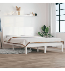 Cadre de lit Blanc Bois de pin massif 140x190 cm