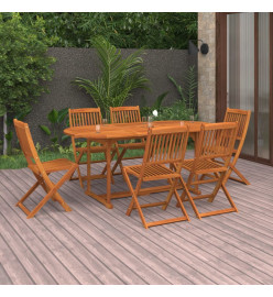 Ensemble à manger de jardin 7 pcs bois d'acacia massif
