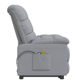 Fauteuil de massage inclinable Gris clair Tissu