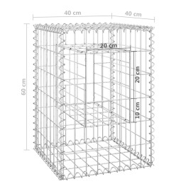 Poteaux à panier de gabion 2 pcs 40x40x60 cm Fer