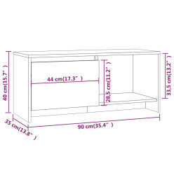 Meuble TV Gris béton 90x35x40 cm Aggloméré