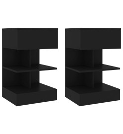 Tables de chevet 2 pcs Noir 40x35x65 cm