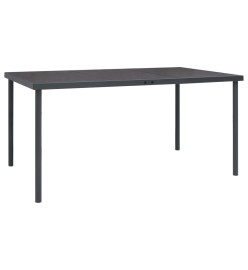Table à dîner d'extérieur Anthracite 150x90x74 cm Acier