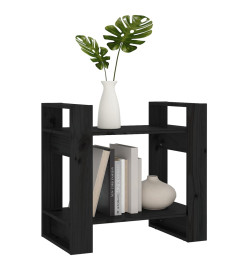 Bibliothèque/Séparateur de pièce Noir 60x35x57 cm Pin solide