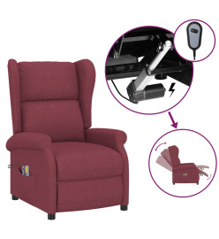 Fauteuil de massage électrique à oreilles rouge bordeaux tissu