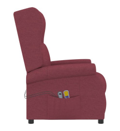 Fauteuil de massage électrique à oreilles rouge bordeaux tissu