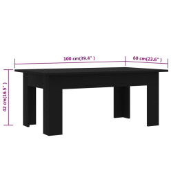 Table basse Noir 100 x 60 x 42 cm Aggloméré