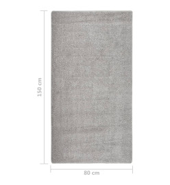 Tapis shaggy antidérapant Gris clair 80x150 cm