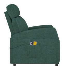 Fauteuil électrique de massage Vert foncé Tissu