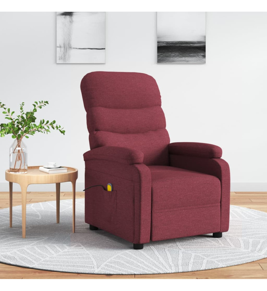 Fauteuil de massage Rouge bordeaux Tissu