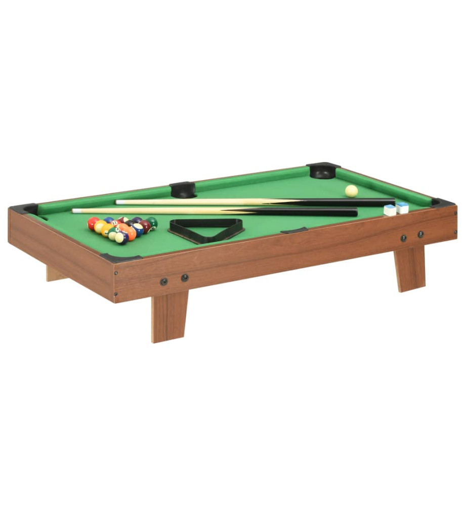 Mini table de billard 3 pieds 92x52x19 cm Marron et vert