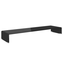 Meuble TV/ Support pour moniteur 110 x 30 x 13 cm Verre Noir