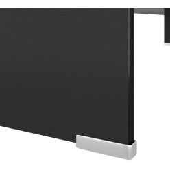 Meuble TV/ Support pour moniteur 110 x 30 x 13 cm Verre Noir