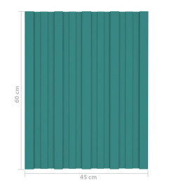 Panneaux de toiture 12 pcs Acier galvanisé Vert 60x45 cm