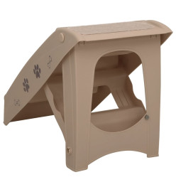 Escaliers pliables pour chiens Marron 62x40x49,5 cm