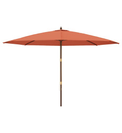 Parasol de jardin avec mât en bois terre cuite 400x273 cm