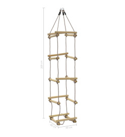 Échelle de corde pour enfants 200 cm Bois