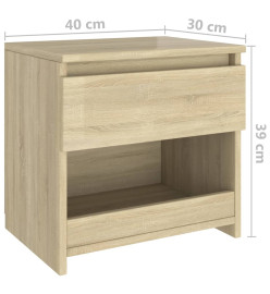 Table de chevet Chêne sonoma 40x30x39 cm Aggloméré