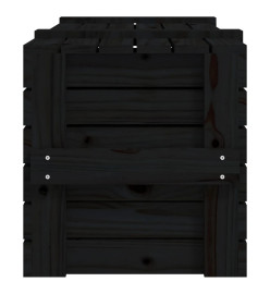 Boîte de rangement Noir 91x40,5x42 cm Bois massif de pin