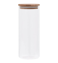 Pots de conservation en verre couvercle en bambou 6 pcs 1000 ml