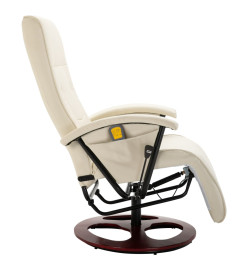 Fauteuil de massage blanc crème similicuir