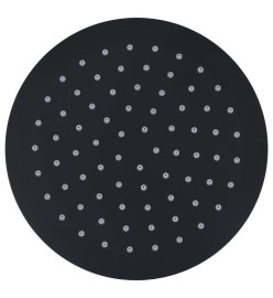 Pomme de douche pluie Acier inoxydable 20 cm Ronde Noir