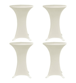 Housses élastiques de table Ø 80 cm Crème 4 pcs