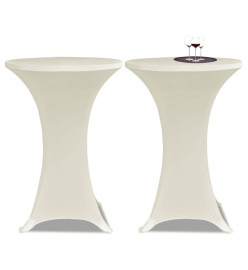 Housses élastiques de table Ø 80 cm Crème 4 pcs