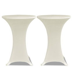 Housses élastiques de table Ø 80 cm Crème 4 pcs