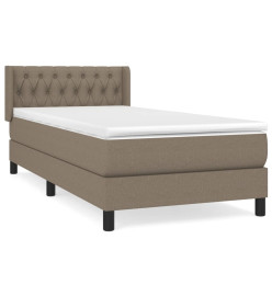 Lit à sommier tapissier avec matelas Taupe 90x200 cm Tissu