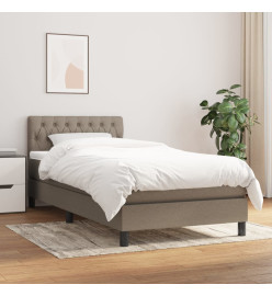 Lit à sommier tapissier avec matelas Taupe 90x200 cm Tissu