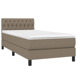 Lit à sommier tapissier avec matelas Taupe 90x200 cm Tissu