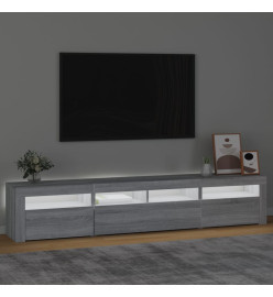 Meuble TV avec lumières LED Sonoma gris 210x35x40 cm